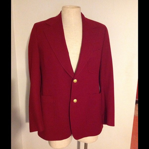 Men's Vintage Deep Red Santa Sport Coat Jacket 40 - Picture 1 of 2